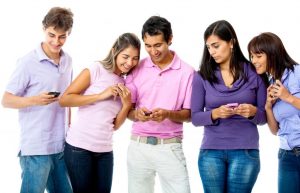 People texting